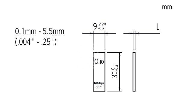 Мера длины плоскопарал.0,14 mm 611863-031 Mitutoyo